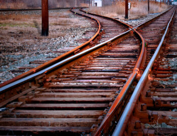 Steel railway tracks